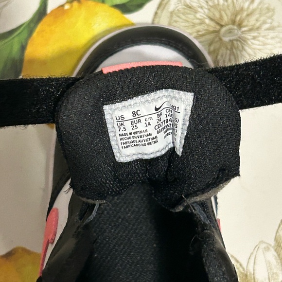 Nike Court Borough Mid 2 Black and Pink Sneakers - Picture 7 of 9